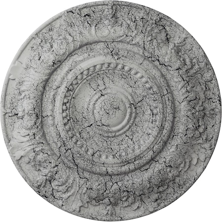 Ekena Millwork Biddix Ceiling Medallion (Fits Canopies up to 7 1/2"), 20 7/8"OD x 1 1/4"P, Ultra Pure White Crackle CM20BXUWC